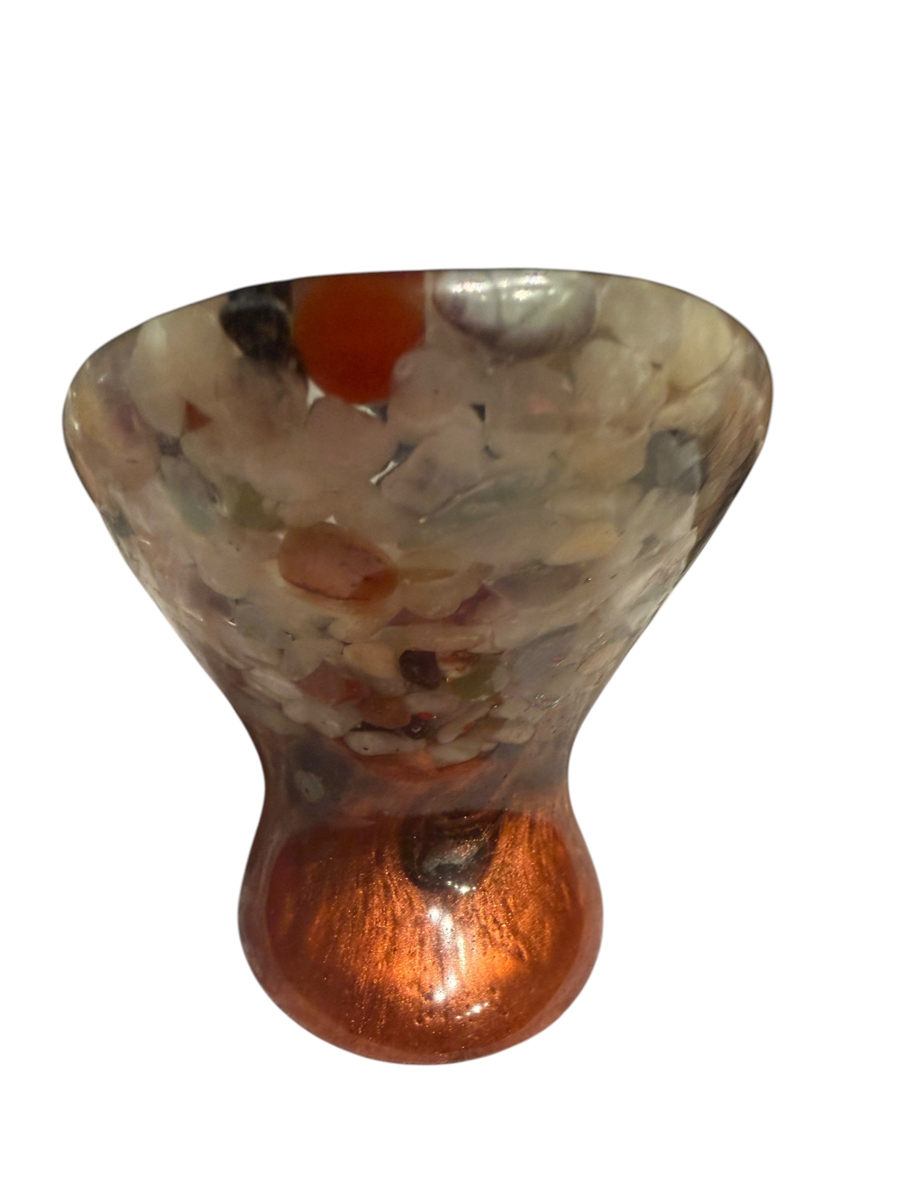 Beautiful self draining resin soap dish with crystal and stone inclusions