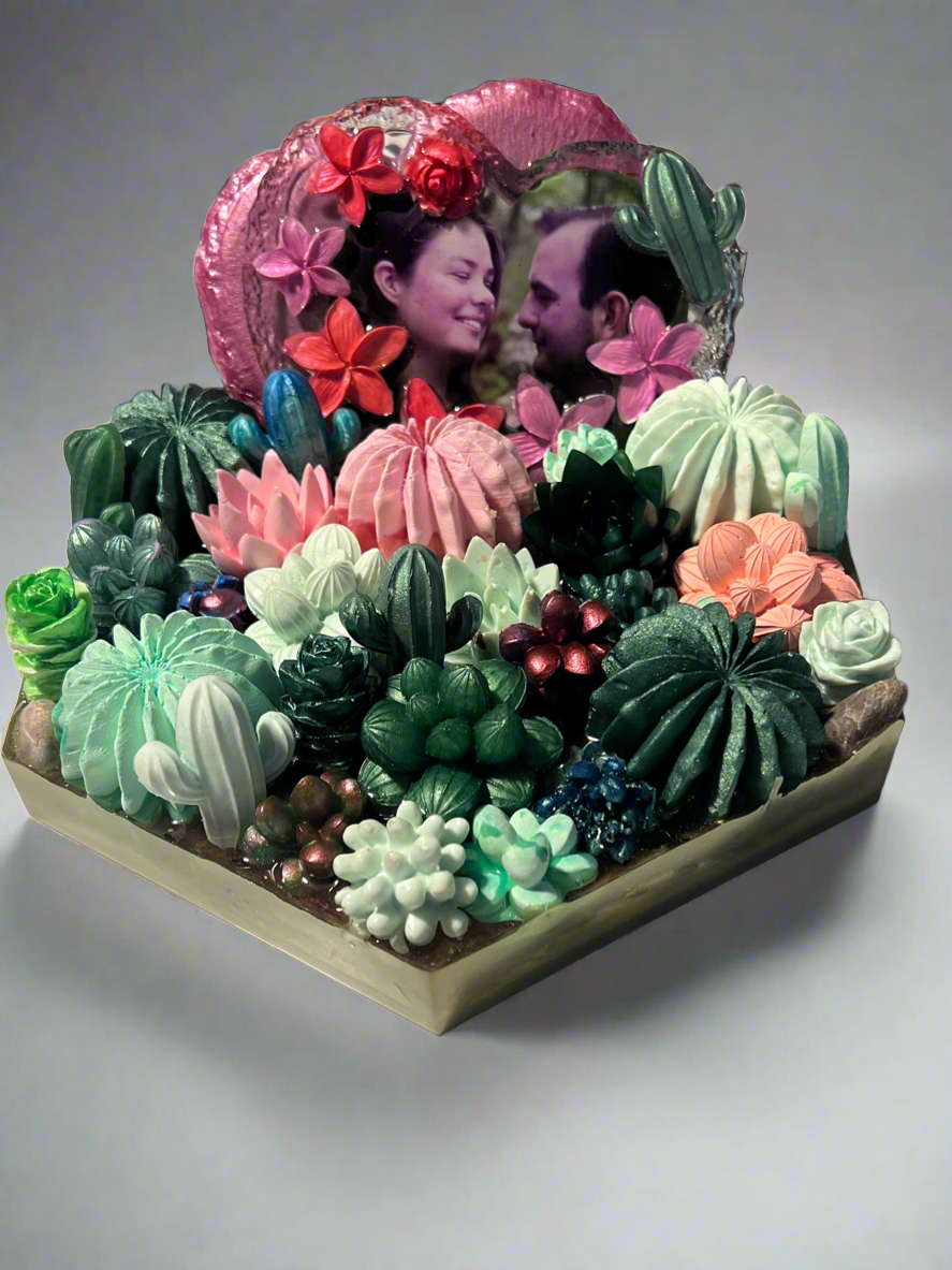 Succulent resin sculpture