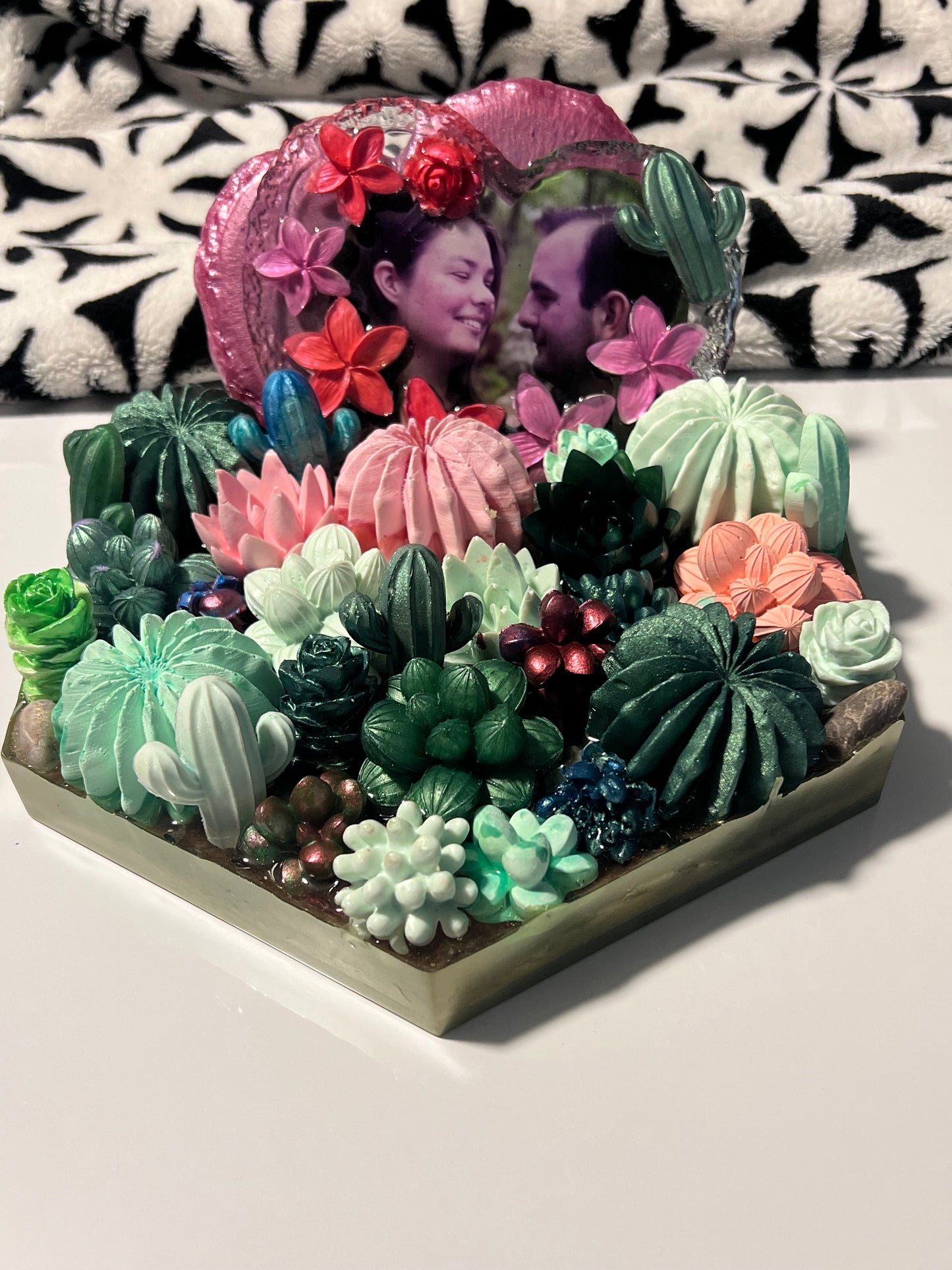 Succulent resin sculpture