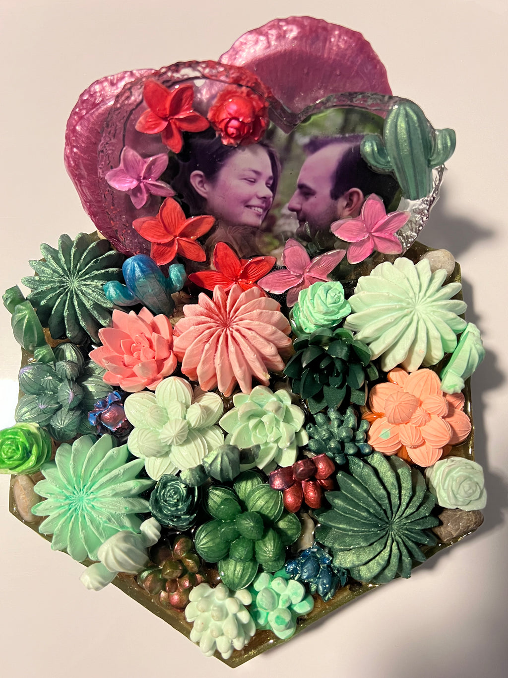 Succulent resin sculpture