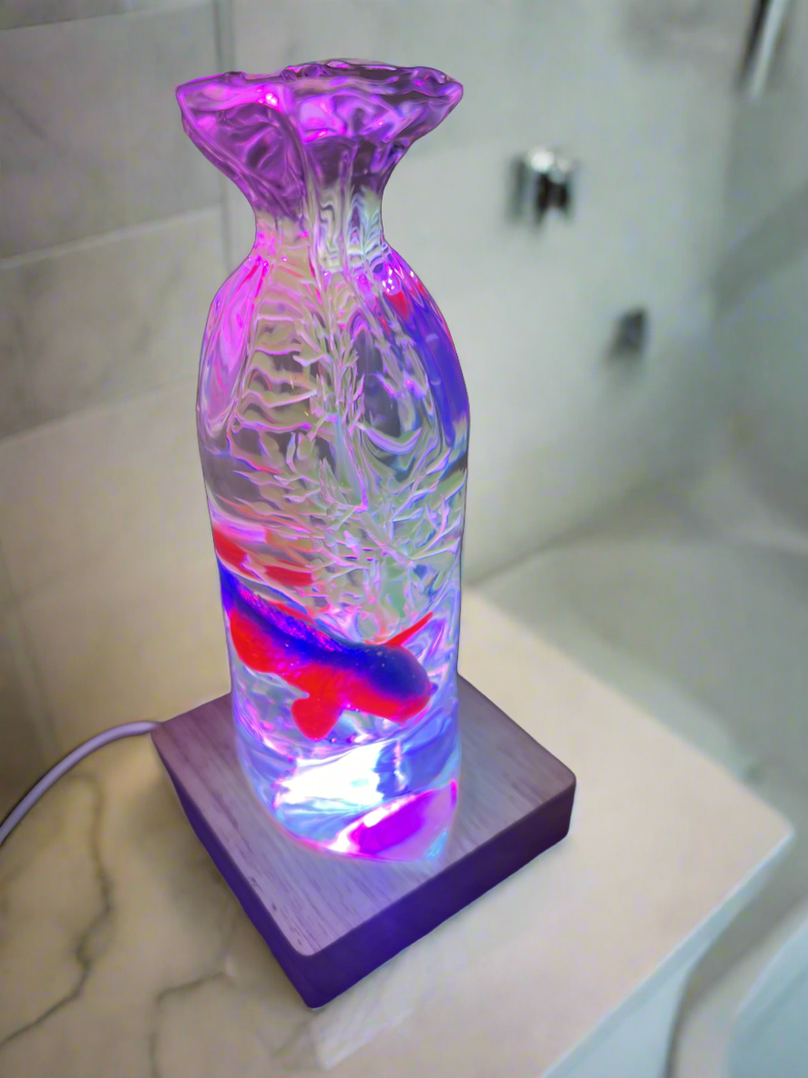 Fish in a bag resin night light