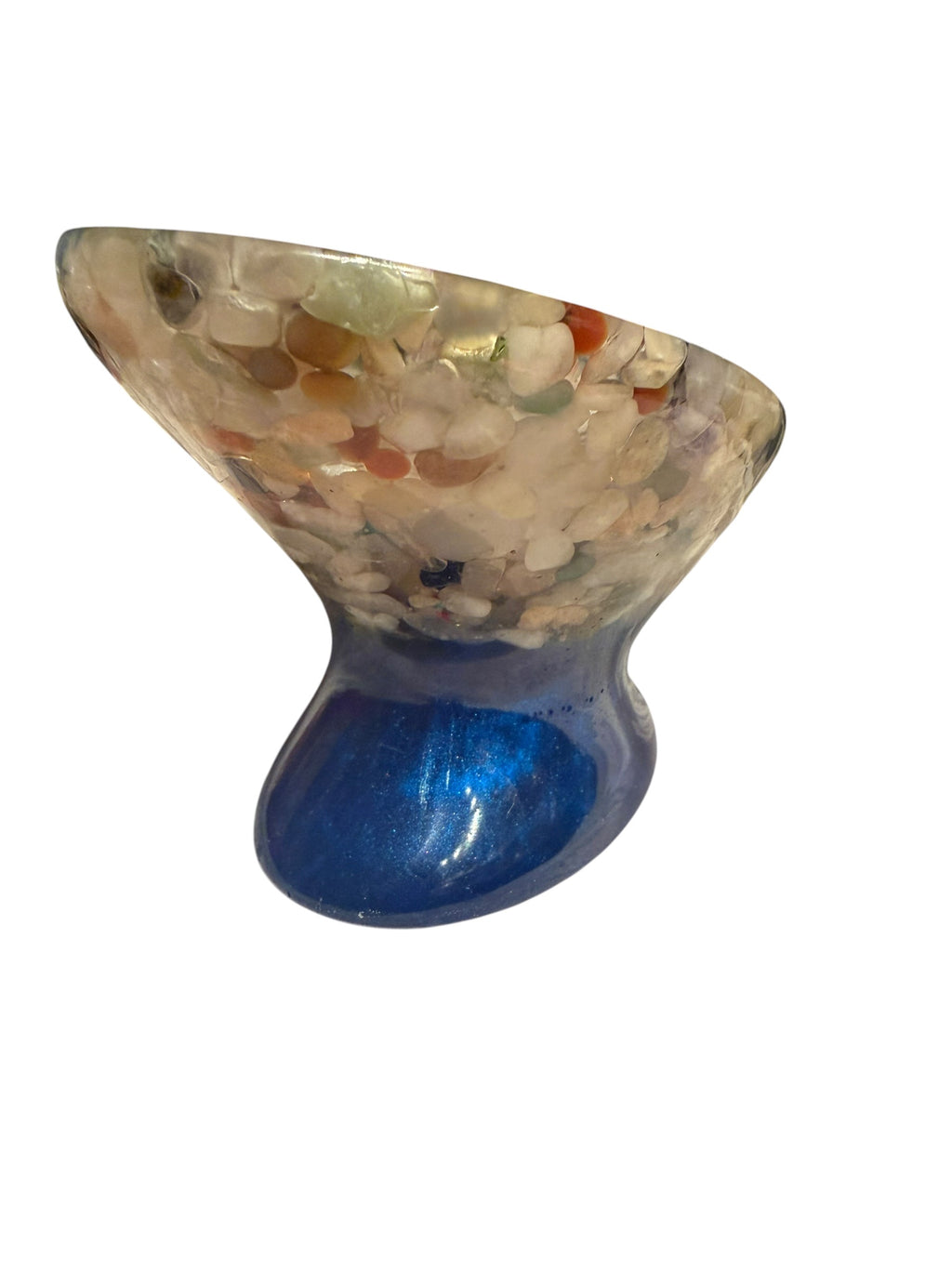 Beautiful self draining resin soap dish with crystal and stone inclusions