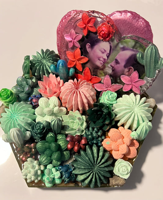 Succulent resin sculpture