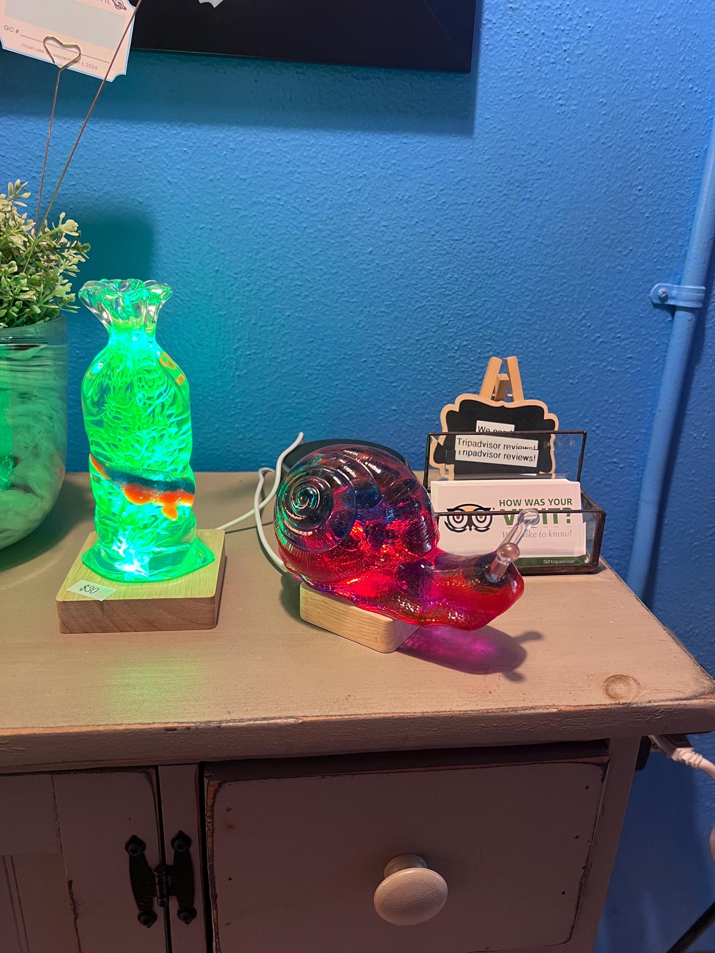 Fish in a bag resin night light