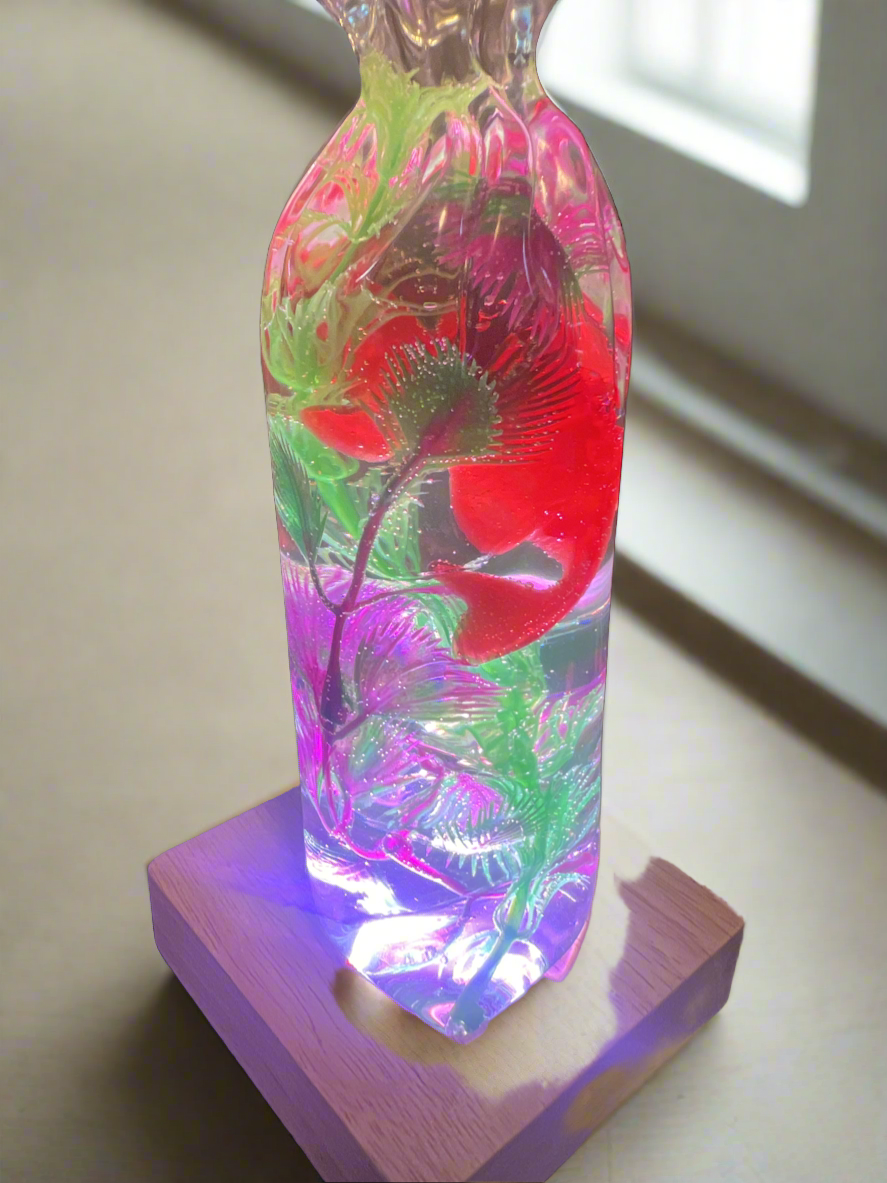 Fish in a bag resin night light