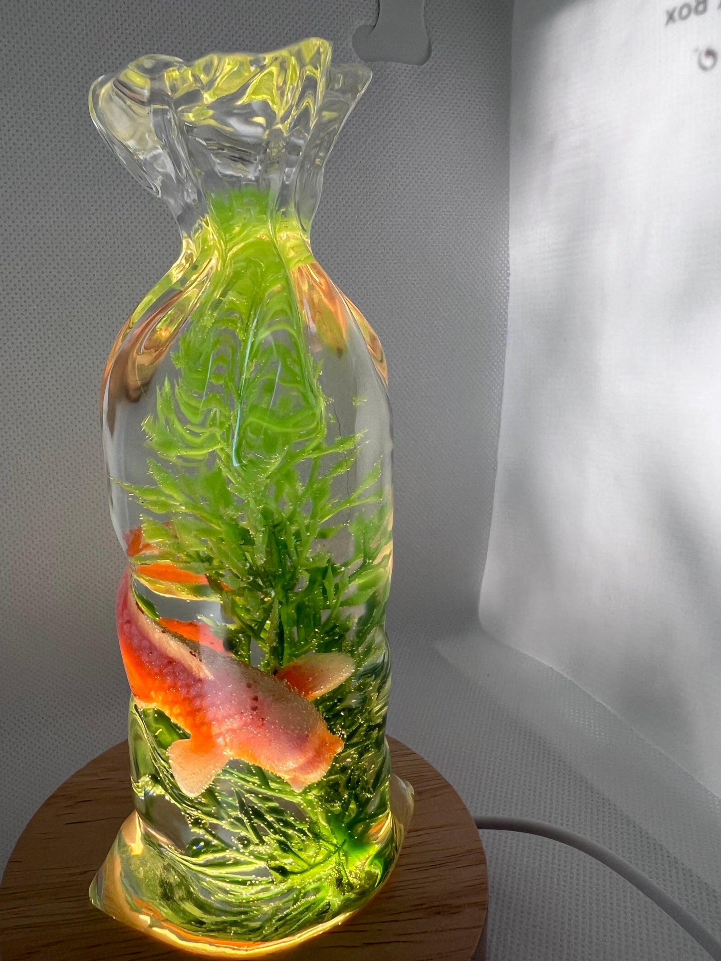 Fish in a bag resin night light