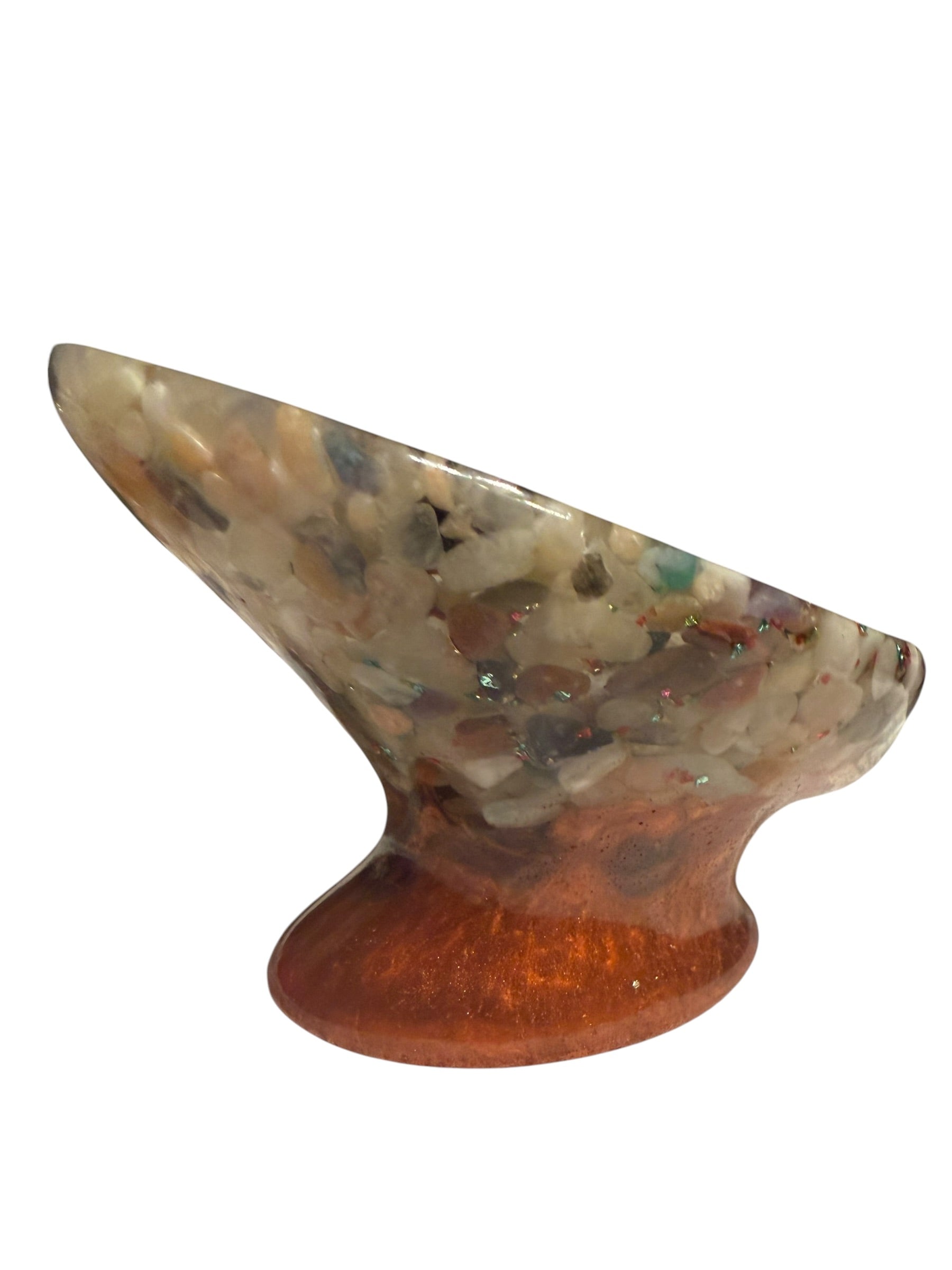 Beautiful self draining resin soap dish with crystal and stone inclusions