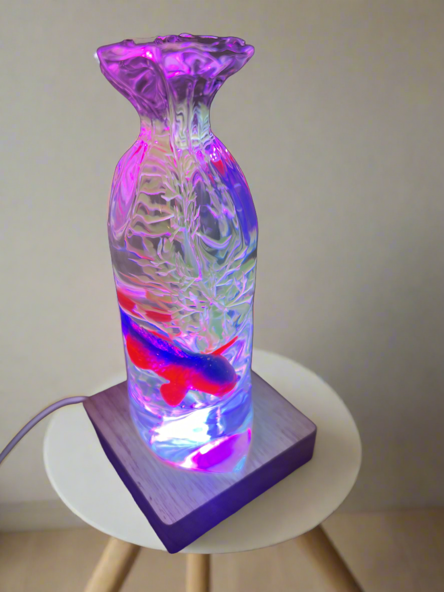 Fish in a bag resin night light