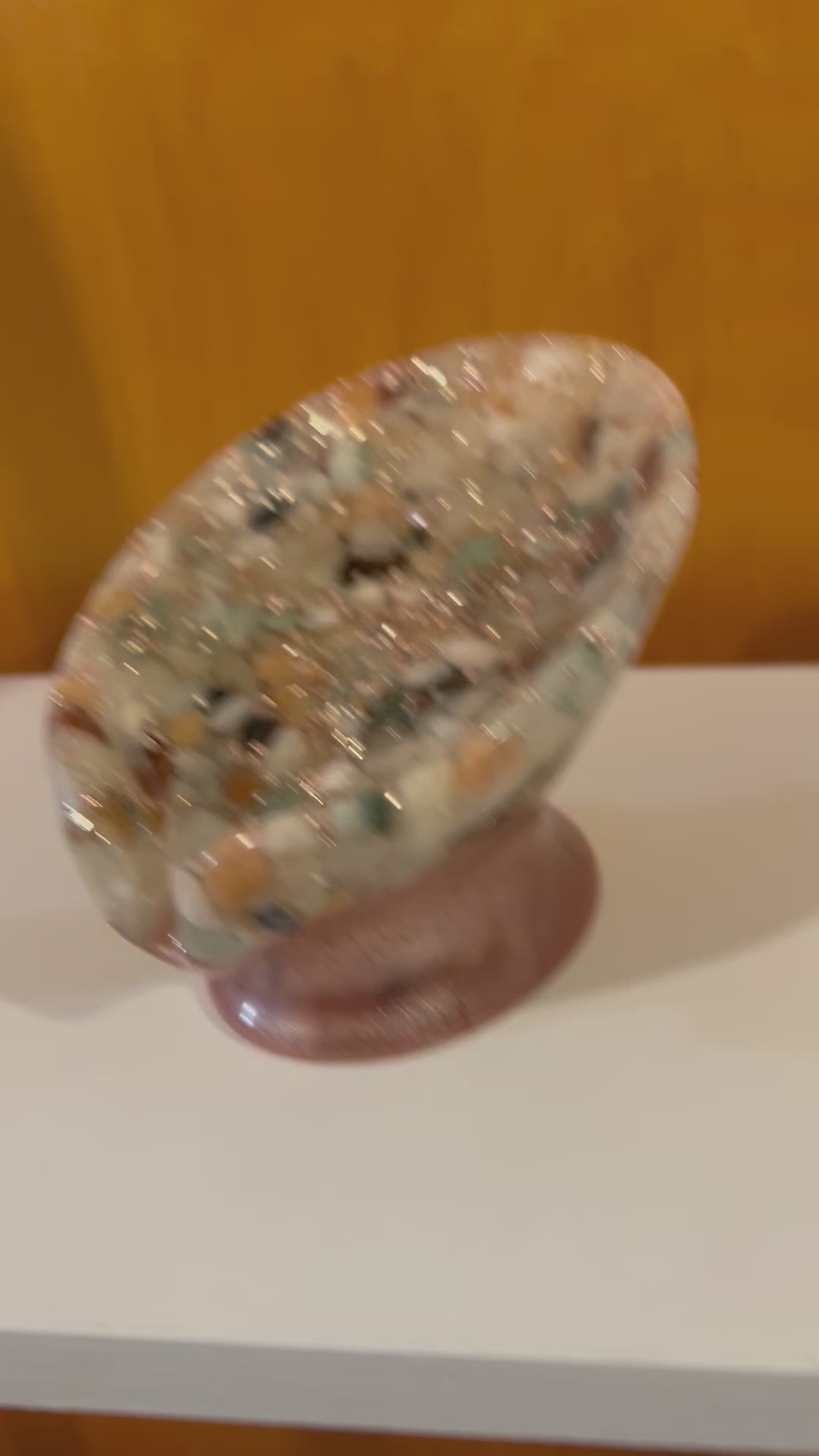 Beautiful self draining resin soap dish with crystal and stone inclusions